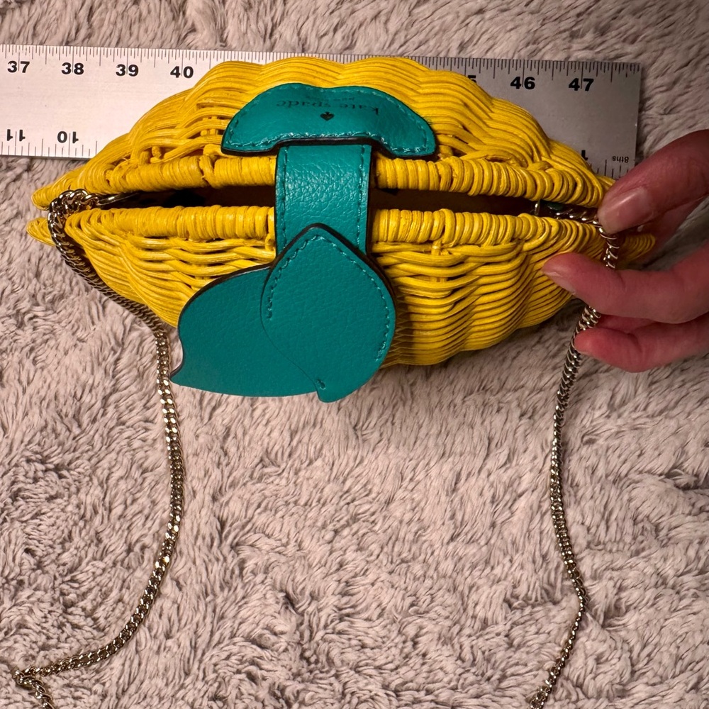 Kate Spade Lemon Yellow Woven Mini Bag - Picture 7 of 9